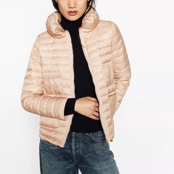 zara pink quilted jacket